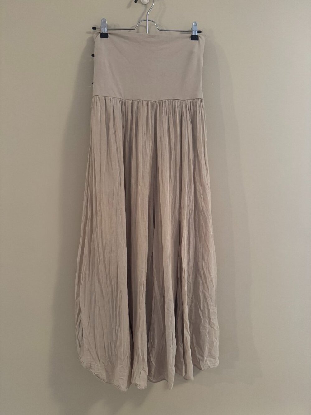 Long soft gauzy taupe skirt